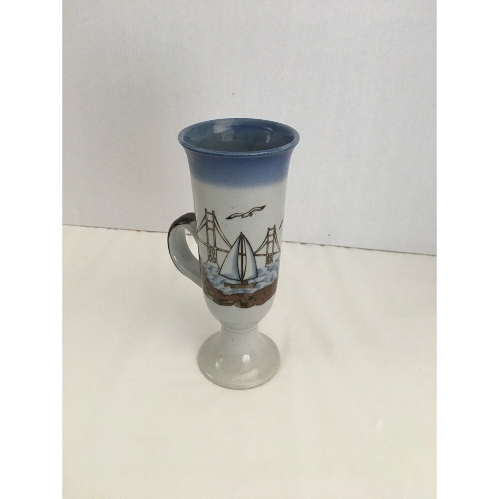 San Francisco Unique Ceramic Footed Irish Coffee Cup  - Vintage 1980 MICO
